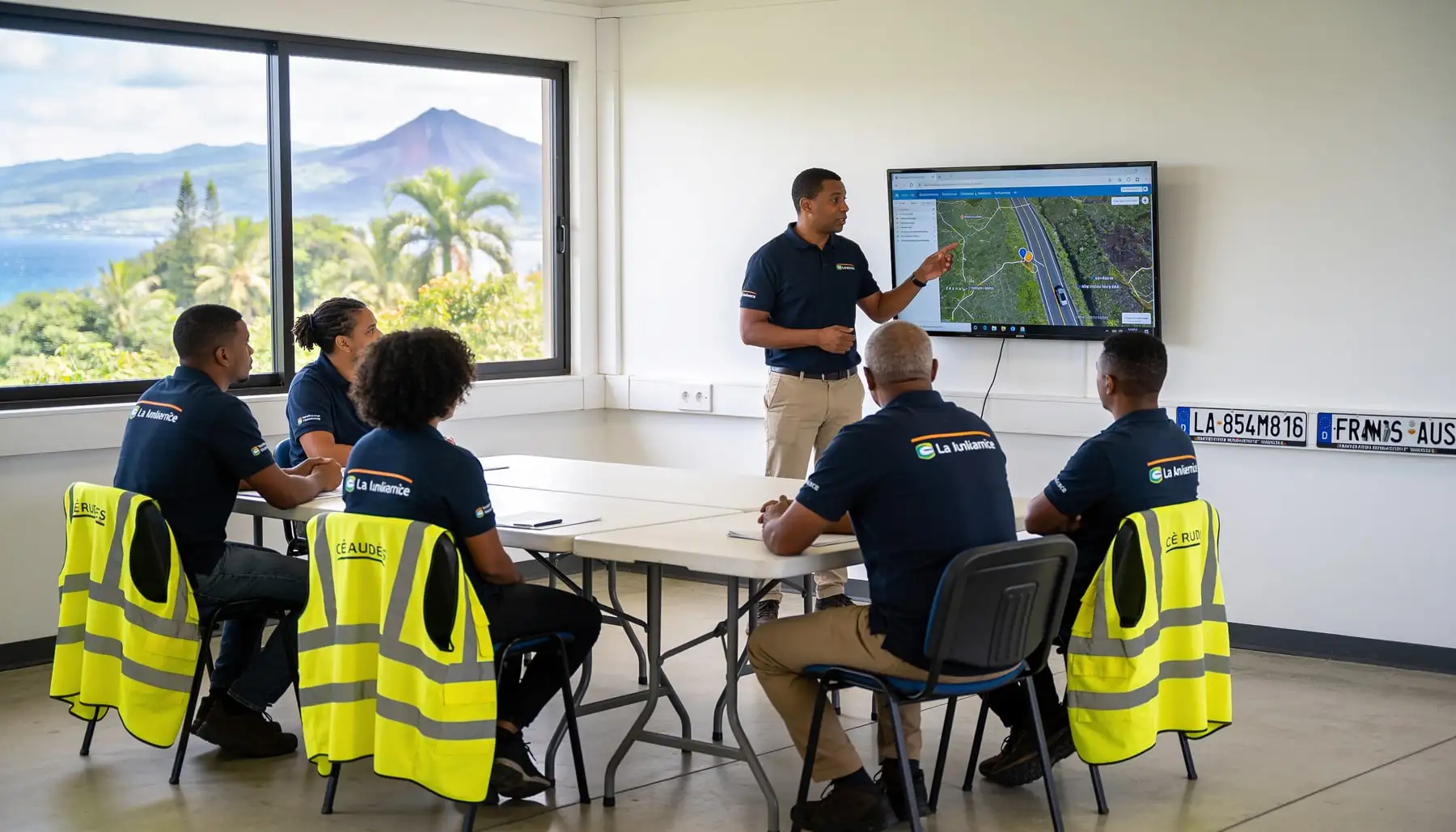 Session de formation professionnelle autour d'une table de réunion